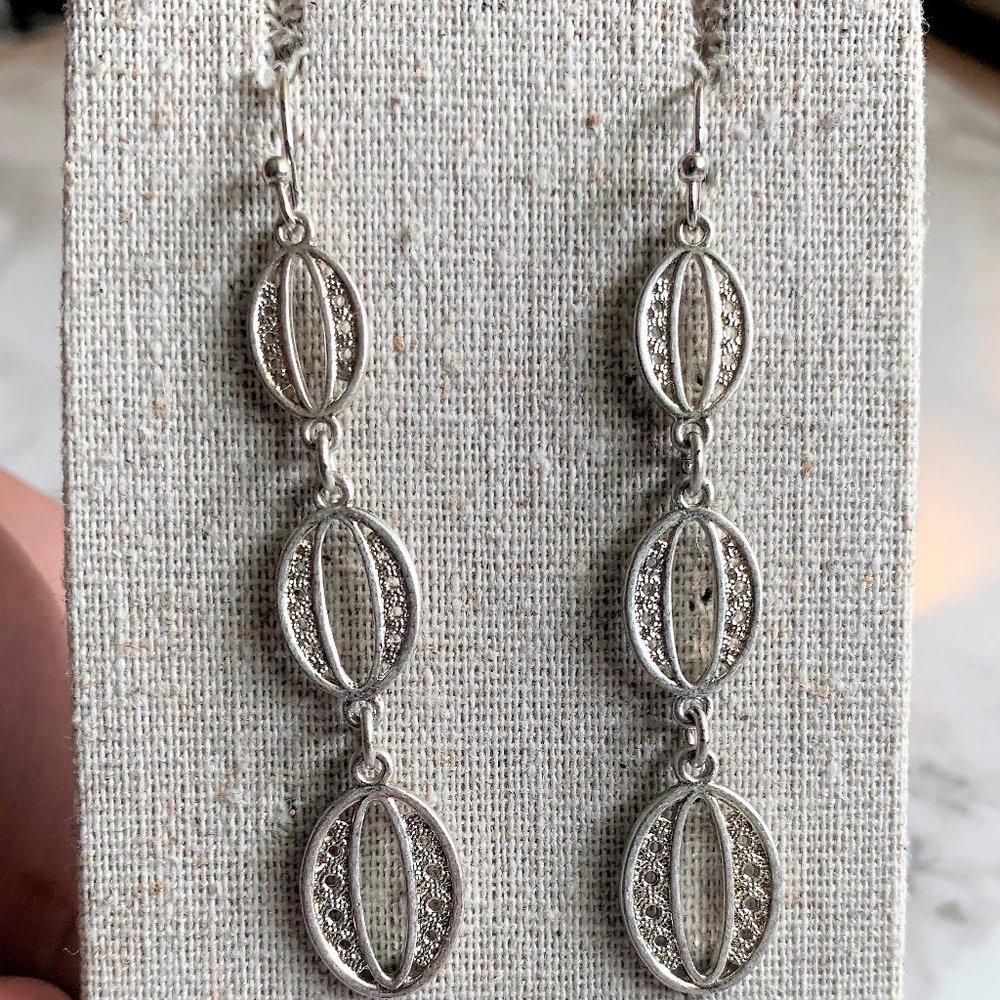 Stella and Dot Kimberly Silver Earrings